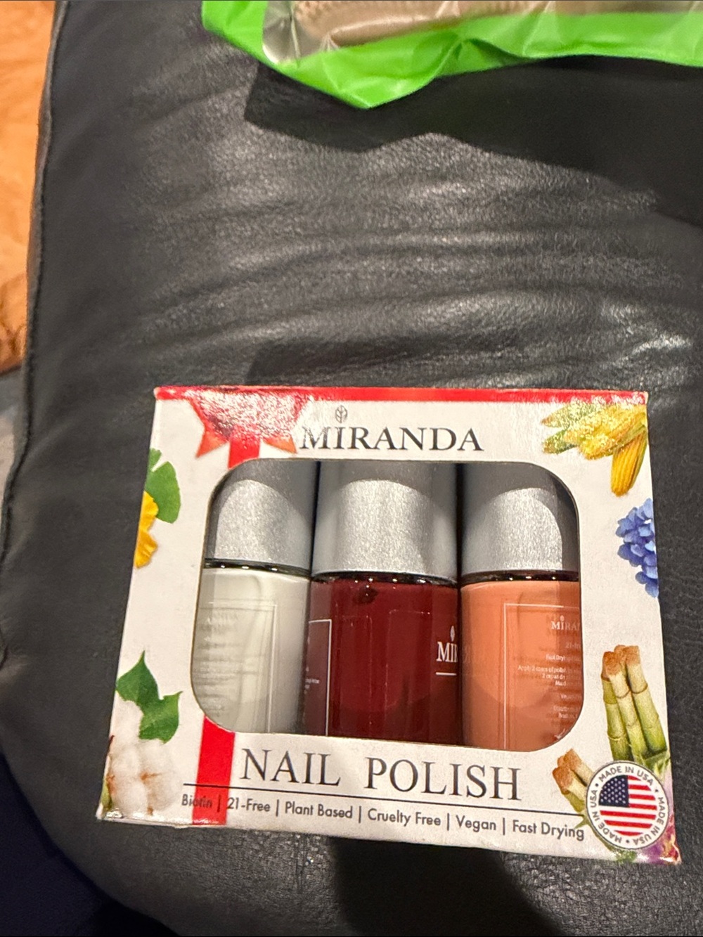 Miranda Nail Polish Trio - White, Red, Peach